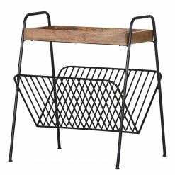 Red Living Bout de canapé Ugo III - Manguier massif / Métal - Manguier / Noir