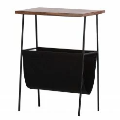 Red Living Bout de canapé Ugo IV - Manguier massif / Métal - Manguier / Noir