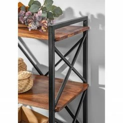 Red Living Étagère Ugo II - Manguier massif / Métal - Manguier / Noir -loftscape Boutique 1000341970 220331 071 DETAILS P000000001000341970