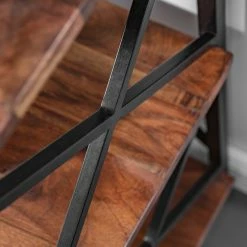 Red Living Étagère Ugo II - Manguier massif / Métal - Manguier / Noir -loftscape Boutique 1000341970 220331 075 DETAILS P000000001000341970