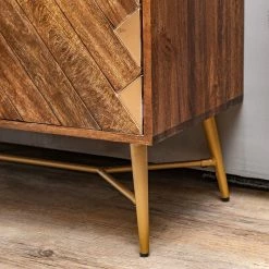 Red Living Bout de canapé Nook - Manguier massif / Métal - Manguier / Doré -loftscape Boutique 1000341971 220517 033 DETAILS P000000001000341971