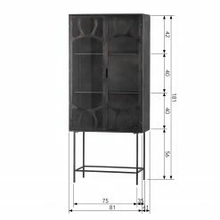 Red Living Vitrine Rustique - Métal - Noir antique -loftscape Boutique 1000342085 220401 500 SKETCH DETAILS P000000001000342085 sketch