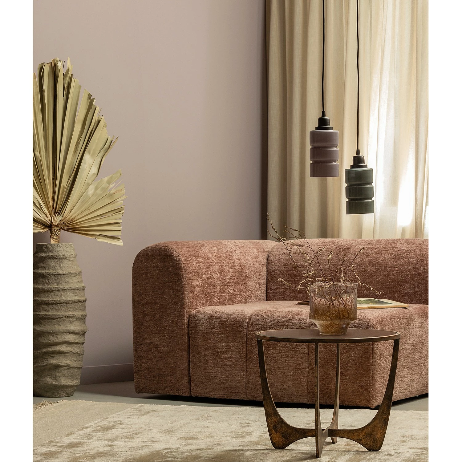 Red Living Bout de canapé Poole - Verre / Métal - Cuivre vieilli 4 Red Living Bout de canapé Poole - Verre / Métal - Cuivre vieilli – Image 2