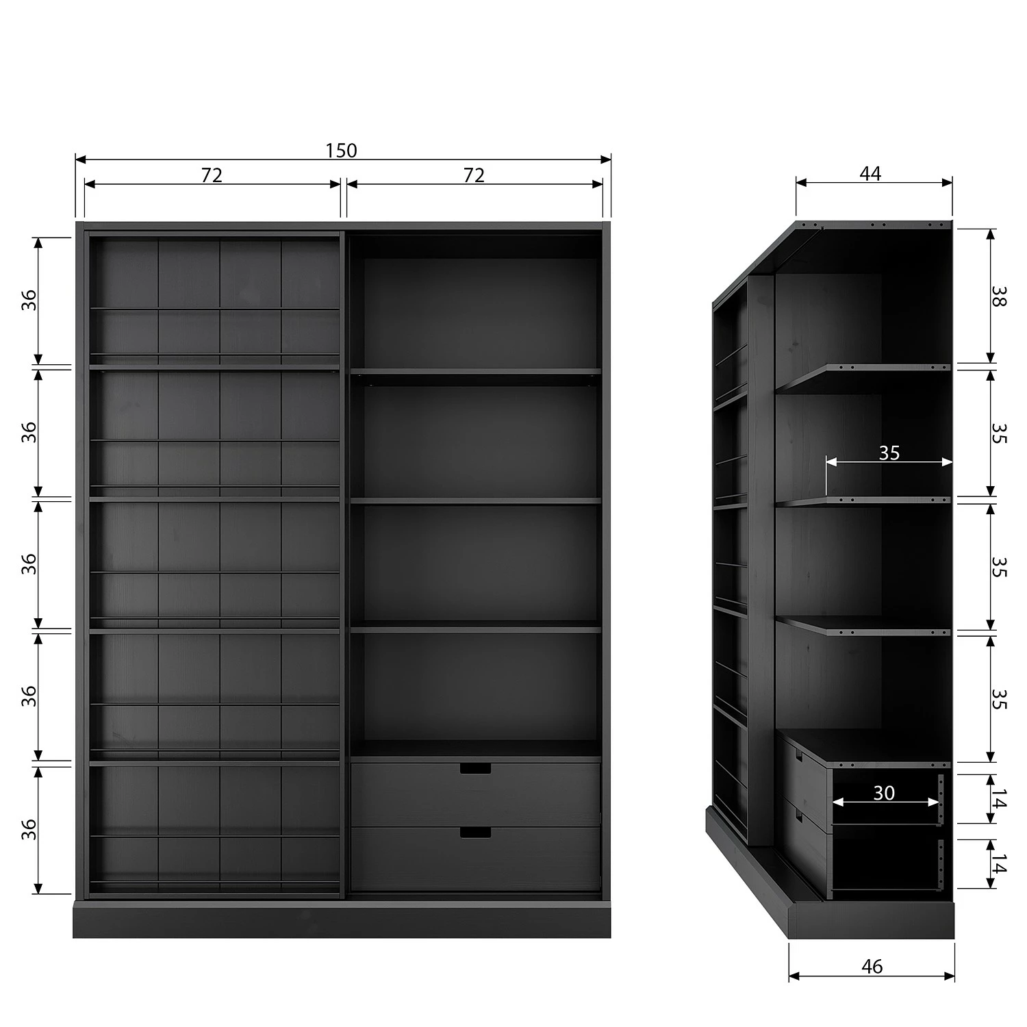 Red Living Armoire Vogue - Pin massif - Pin noir 11 Red Living Armoire Vogue - Pin massif - Pin noir – Image 9