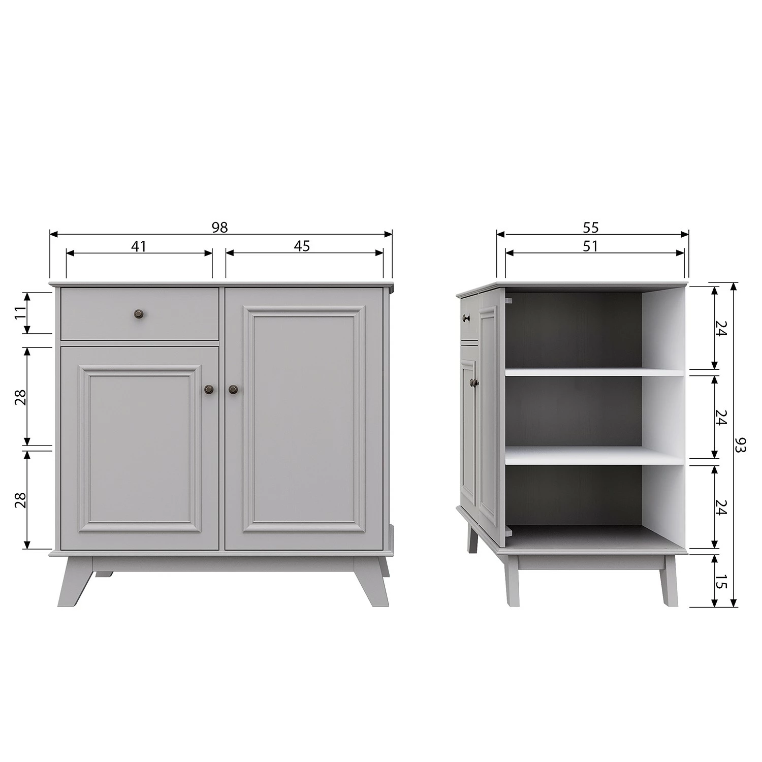 Norrwood Buffet Malpas - Pin massif - Pin gris 10 Norrwood Buffet Malpas - Pin massif - Pin gris – Image 8