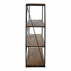 Tom Tailor Étagère murale Piketon II - Manguier massif / Aluminium - Manguier / Noir -loftscape Boutique 1000342397 220325 040 DETAILS P000000001000342397