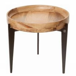 Tom Tailor Bout de canapé Richland II - Manguier massif / Aluminium - Manguier / Noir