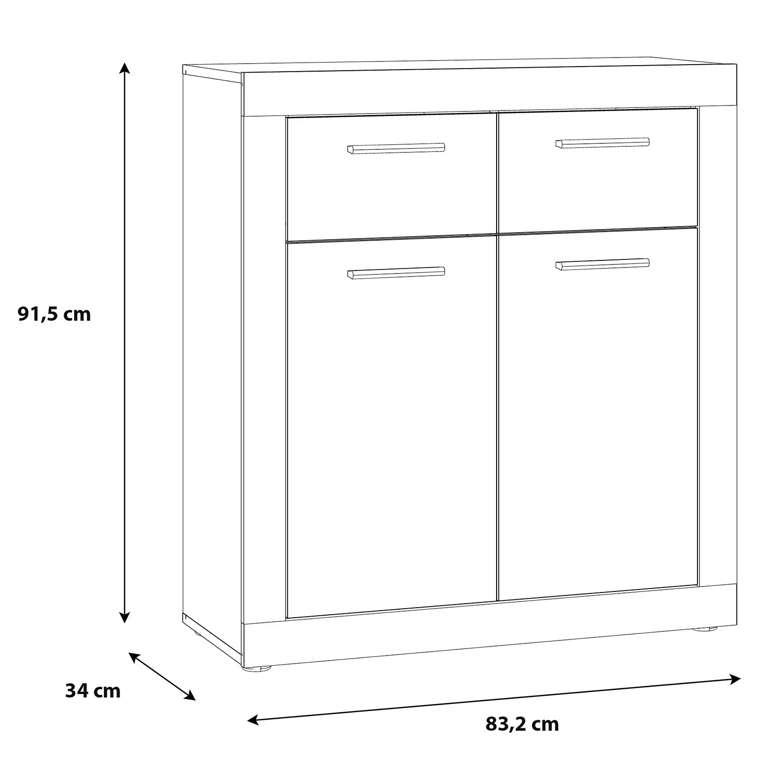 Loftscape Buffet Ballito - Blanc / Imitation noyer 10 Loftscape Buffet Ballito - Blanc / Imitation noyer – Image 8
