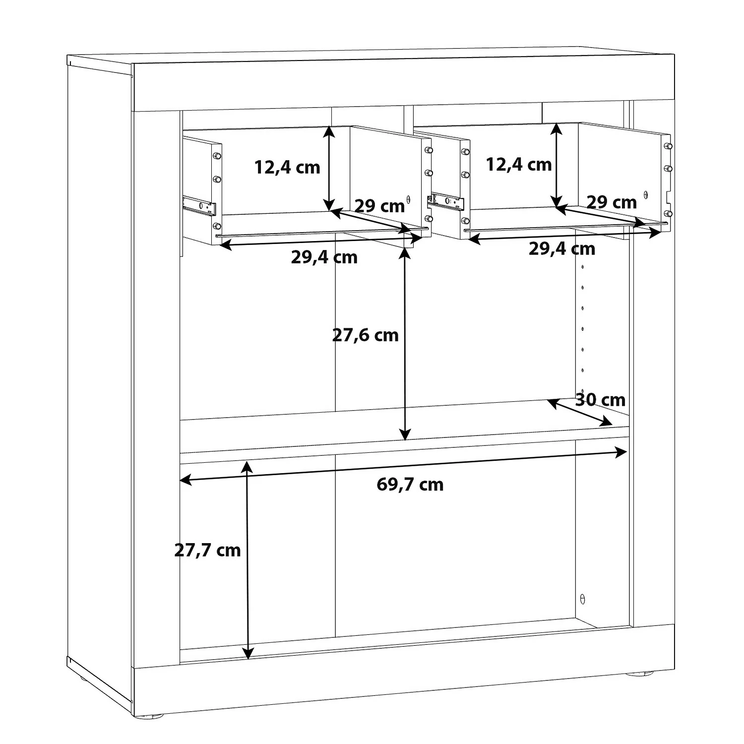 Loftscape Buffet Ballito - Blanc / Imitation noyer 11 Loftscape Buffet Ballito - Blanc / Imitation noyer – Image 9
