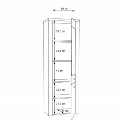 Loftscape Vitrine Parksville - Imitation chêne Sonoma -loftscape Boutique 1000342475 220404 501 SKETCH DETAILS P000000001000342475 sketch