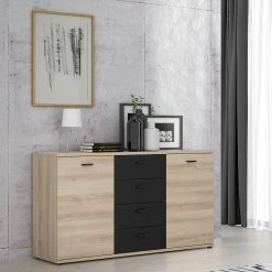 Loftscape Buffet Piemont I - Noir / Imitation chêne Bianco -loftscape Boutique 1000342479 220404 020 MOOD DETAILS P000000001000342479 mood