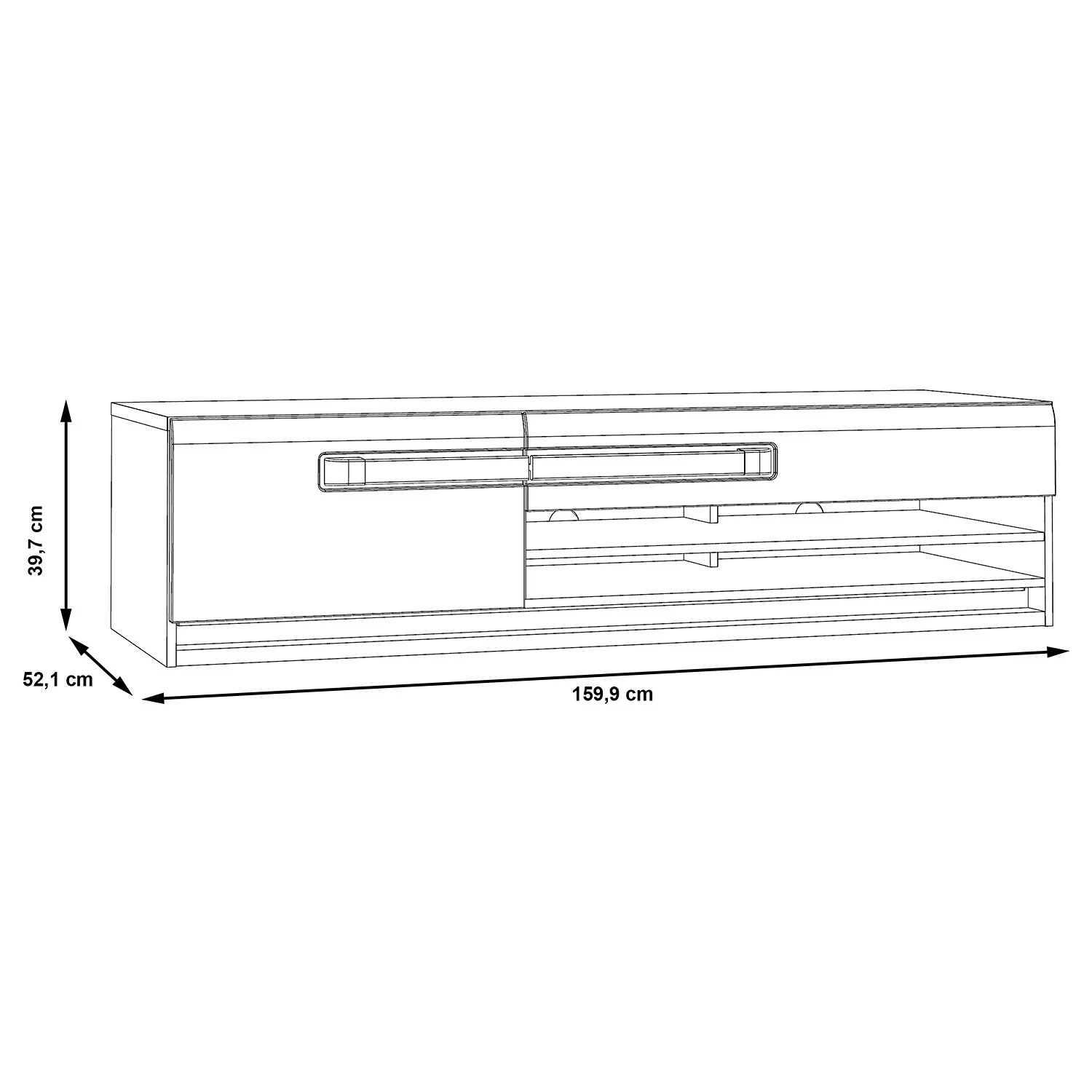 Loftscape Meuble TV Toscana I - Éclairage inclus - Imitation chêne de Sonoma 6 Loftscape Meuble TV Toscana I - Éclairage inclus - Imitation chêne de Sonoma – Image 4
