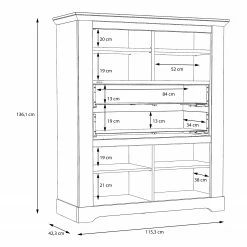 Ridgevalley Buffet haut Sandvik I - Imitation chêne blanc / Imitation chêne Nelson -loftscape Boutique 1000342492 220331 501 SKETCH DETAILS P000000001000342492 sketch