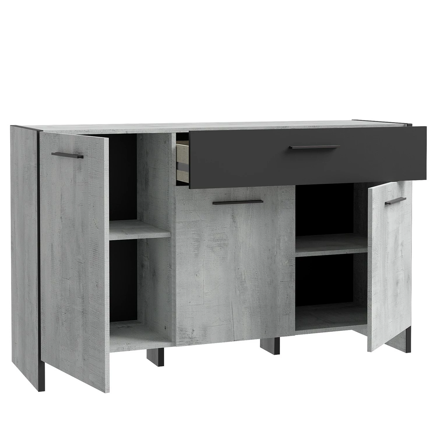 Loftscape Buffet Sahil - Imitation chêne Sorrento gris / Noir 9 Loftscape Buffet Sahil - Imitation chêne Sorrento gris / Noir – Image 7