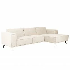 Studio Copenhagen Canapé d’angle Pernu I - Tissu Costa: Blanc - Méridienne courte à droite (vue de face)