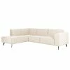 Studio Copenhagen Canapé d’angle Pernu II - Tissu Costa: Blanc - Méridienne longue à gauche (vue de face)