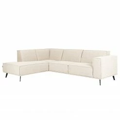 Studio Copenhagen Canapé d’angle Pernu II - Tissu Costa: Blanc - Méridienne longue à gauche (vue de face)