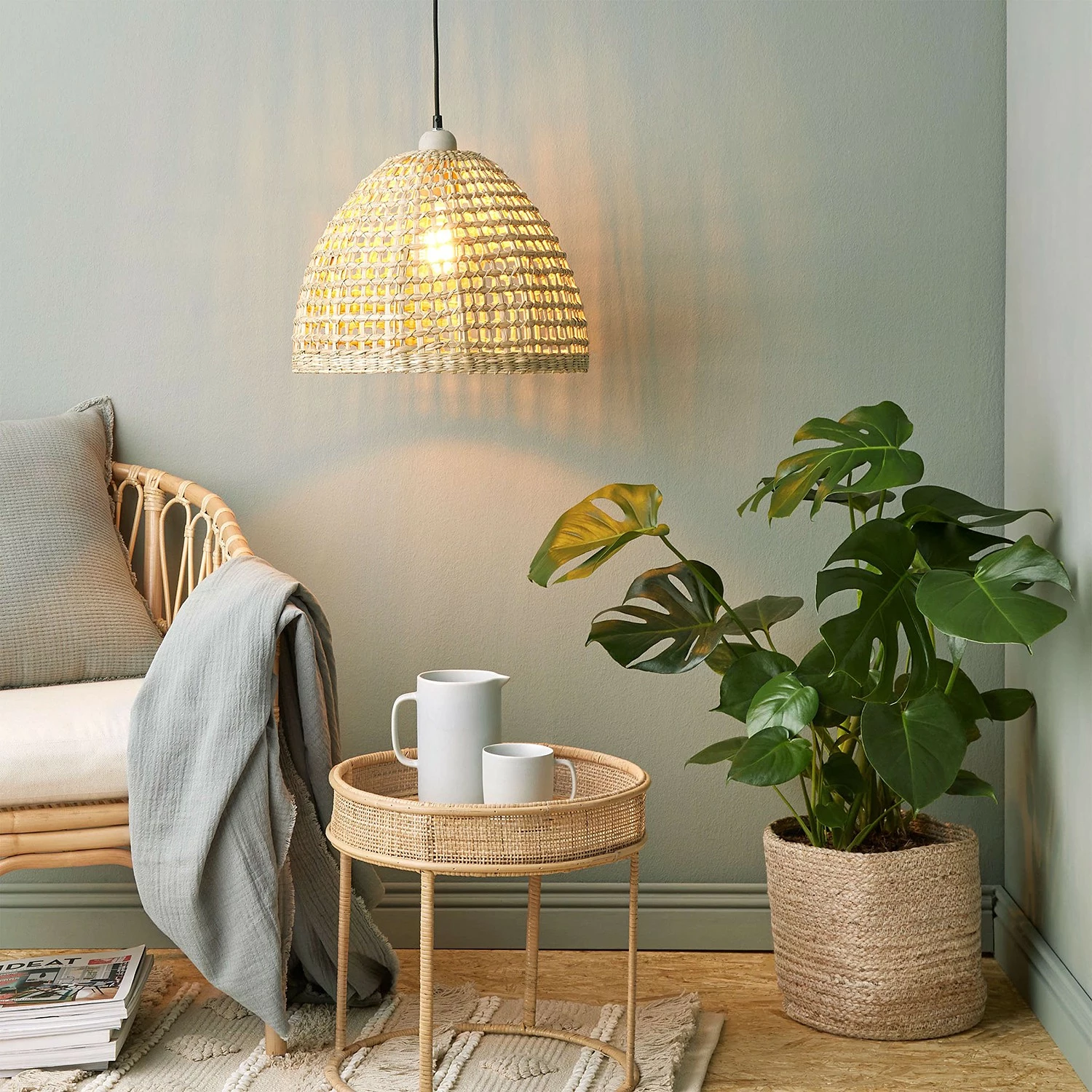 Butlers Bout de canapé BOHO LOUNGE - Rotin / Fer - Naturel 6 Butlers Bout de canapé BOHO LOUNGE - Rotin / Fer - Naturel – Image 4