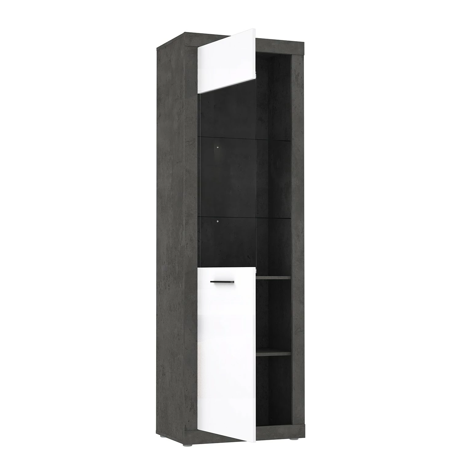 Loftscape Vitrine Vetras - Blanc brillant / Imitation béton 10 Loftscape Vitrine Vetras - Blanc brillant / Imitation béton – Image 8