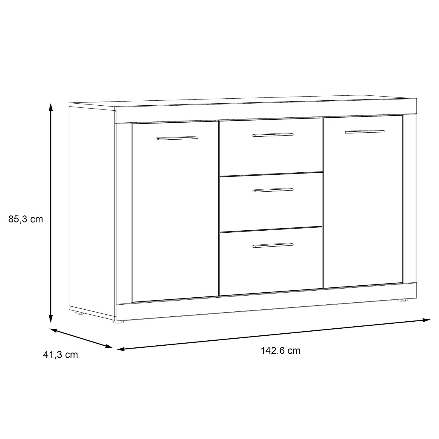Loftscape Buffet Vetras - Blanc brillant / Imitation béton 9 Loftscape Buffet Vetras - Blanc brillant / Imitation béton – Image 7