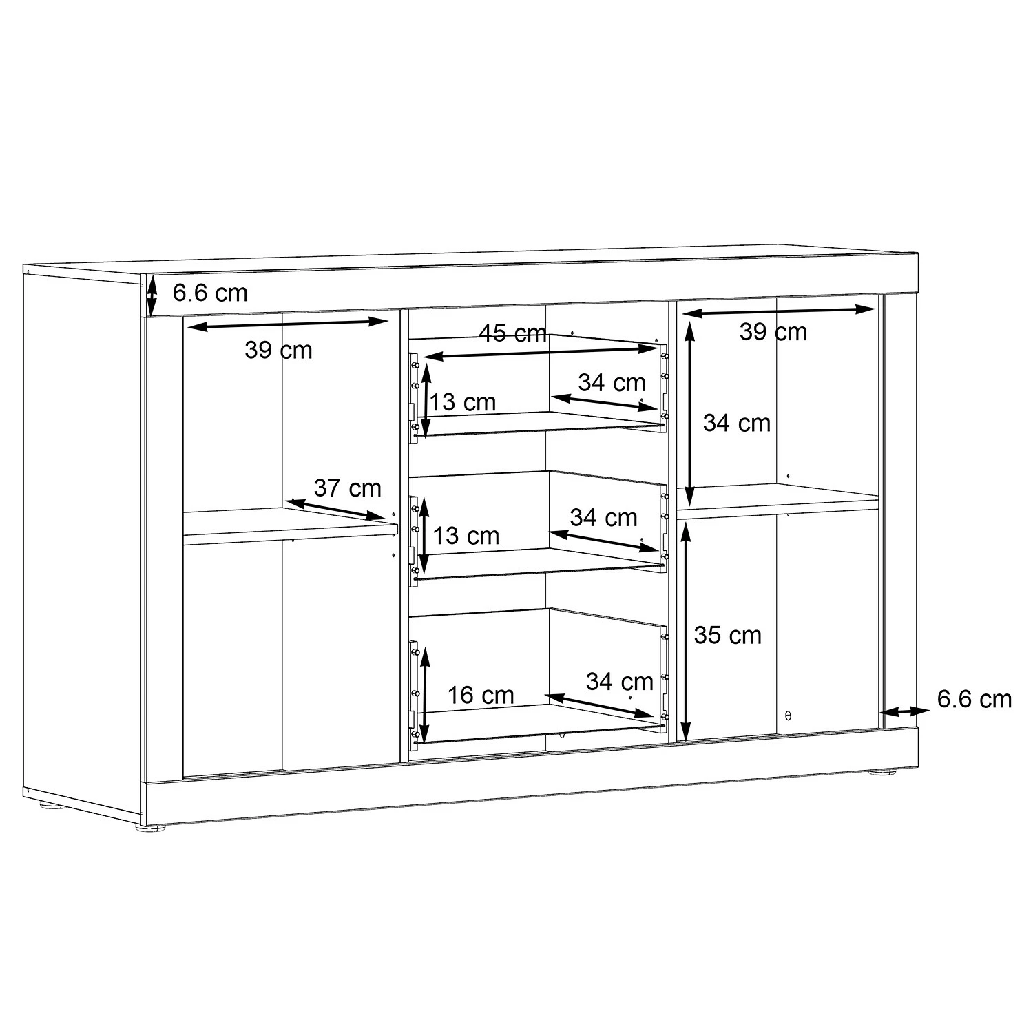 Loftscape Buffet Vetras - Blanc brillant / Imitation béton 10 Loftscape Buffet Vetras - Blanc brillant / Imitation béton – Image 8