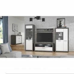 Loftscape Meuble TV Vetras I - Blanc brillant / Imitation béton -loftscape Boutique 1000344674 220414 022 MOOD DETAILS P000000001000344674 mood