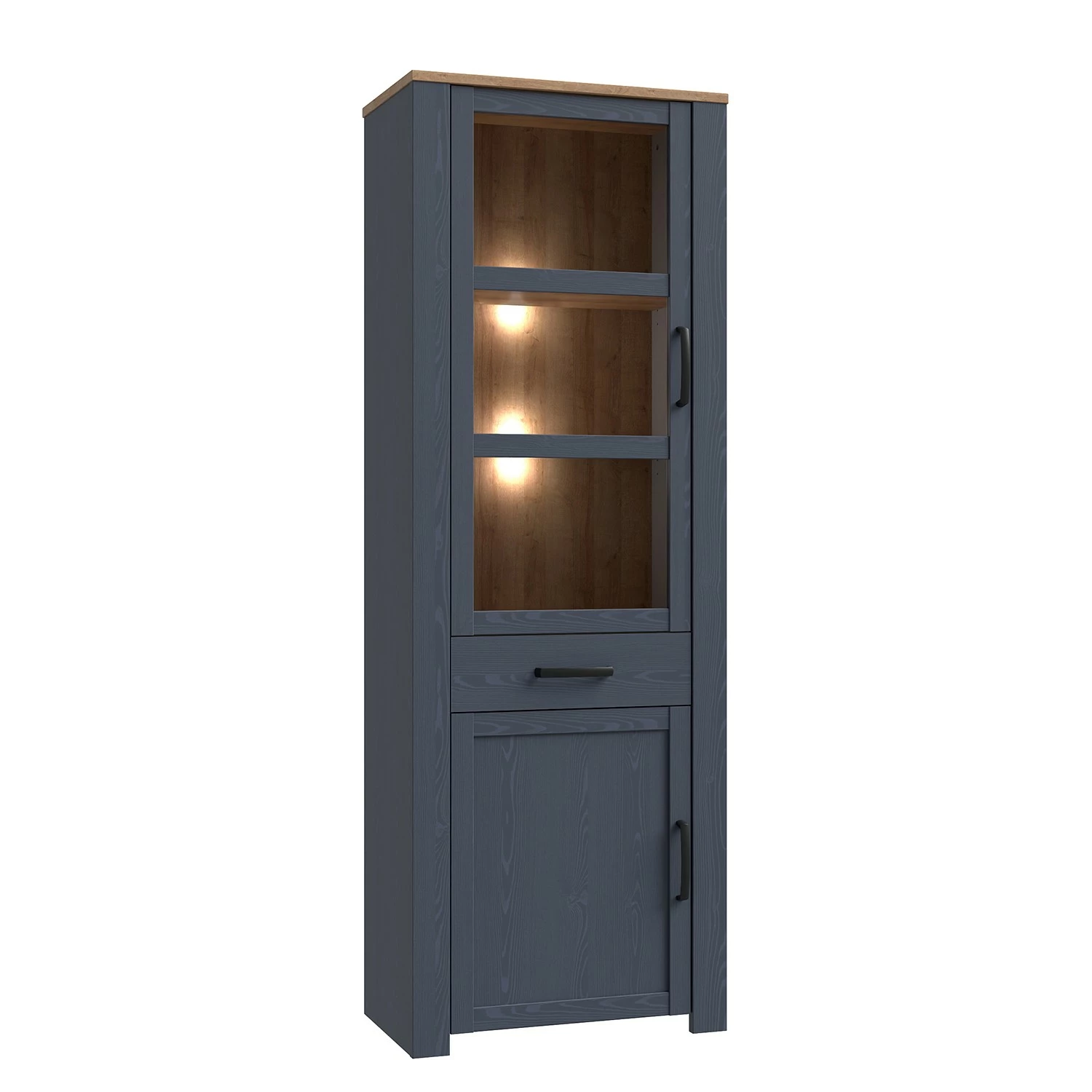 Ridgevalley Vitrine Vassia - Imitation chêne Navy / Imitation chêne Riviera 3 Ridgevalley Vitrine Vassia - Imitation chêne Navy / Imitation chêne Riviera