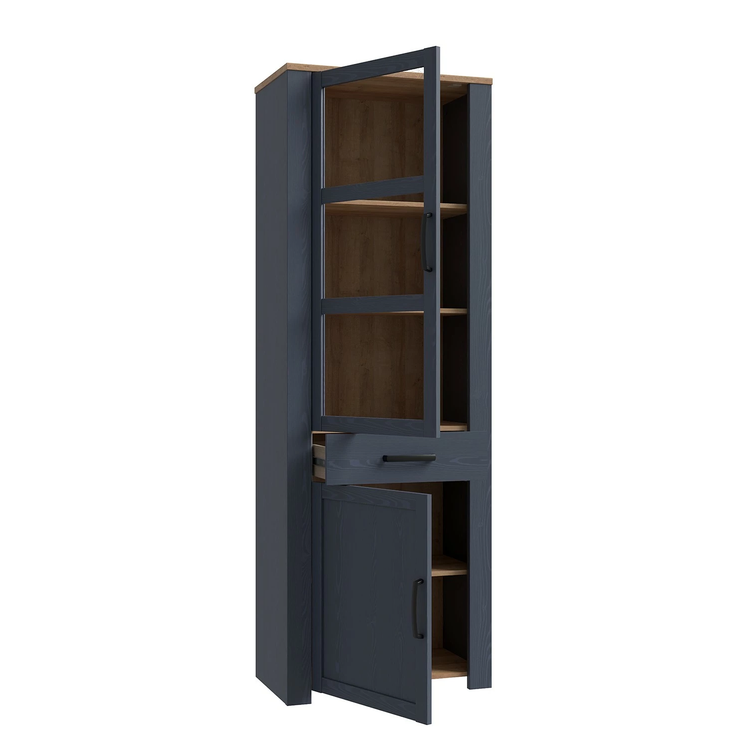 Ridgevalley Vitrine Vassia - Imitation chêne Navy / Imitation chêne Riviera 12 Ridgevalley Vitrine Vassia - Imitation chêne Navy / Imitation chêne Riviera – Image 10