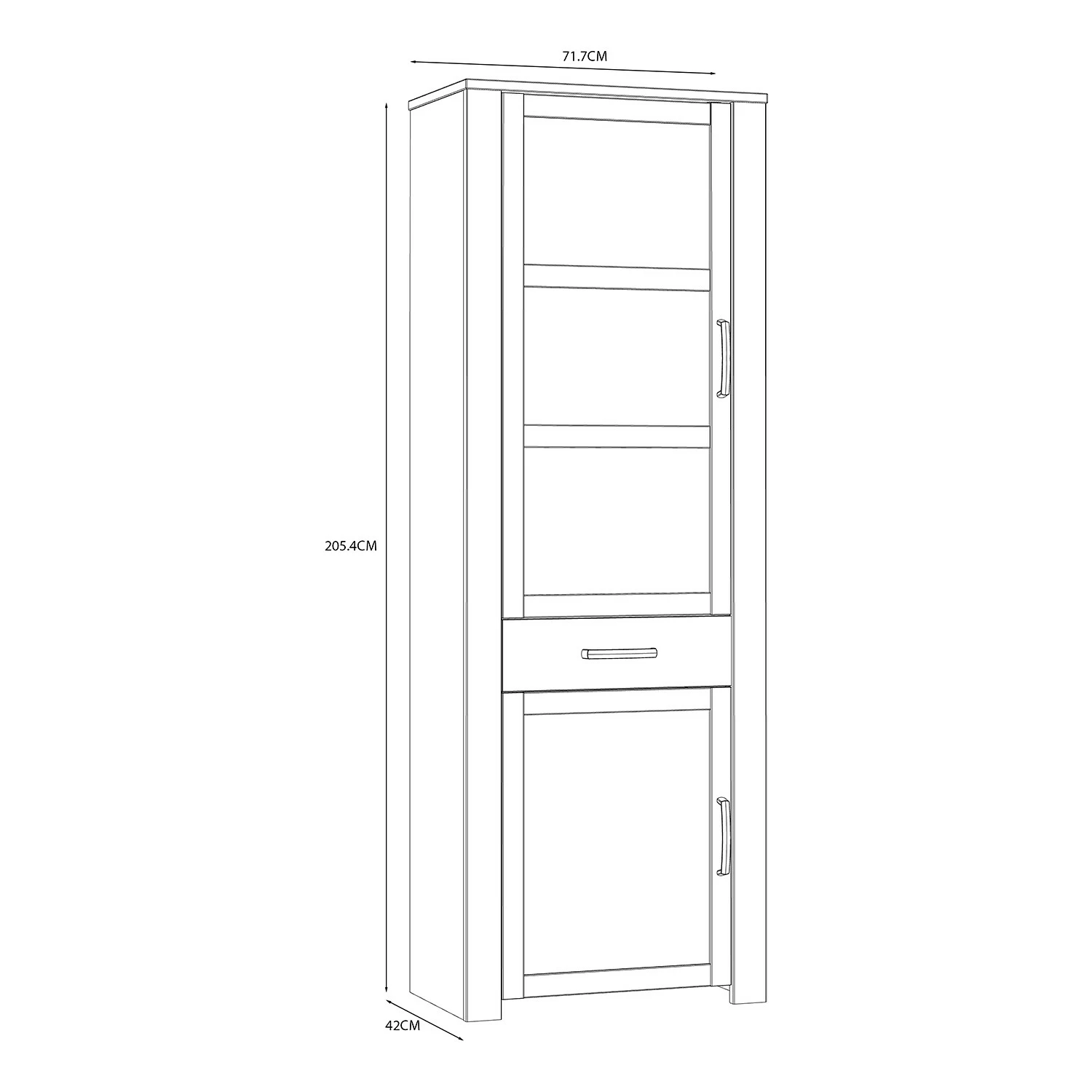 Ridgevalley Vitrine Vassia - Imitation chêne Navy / Imitation chêne Riviera 13 Ridgevalley Vitrine Vassia - Imitation chêne Navy / Imitation chêne Riviera – Image 11