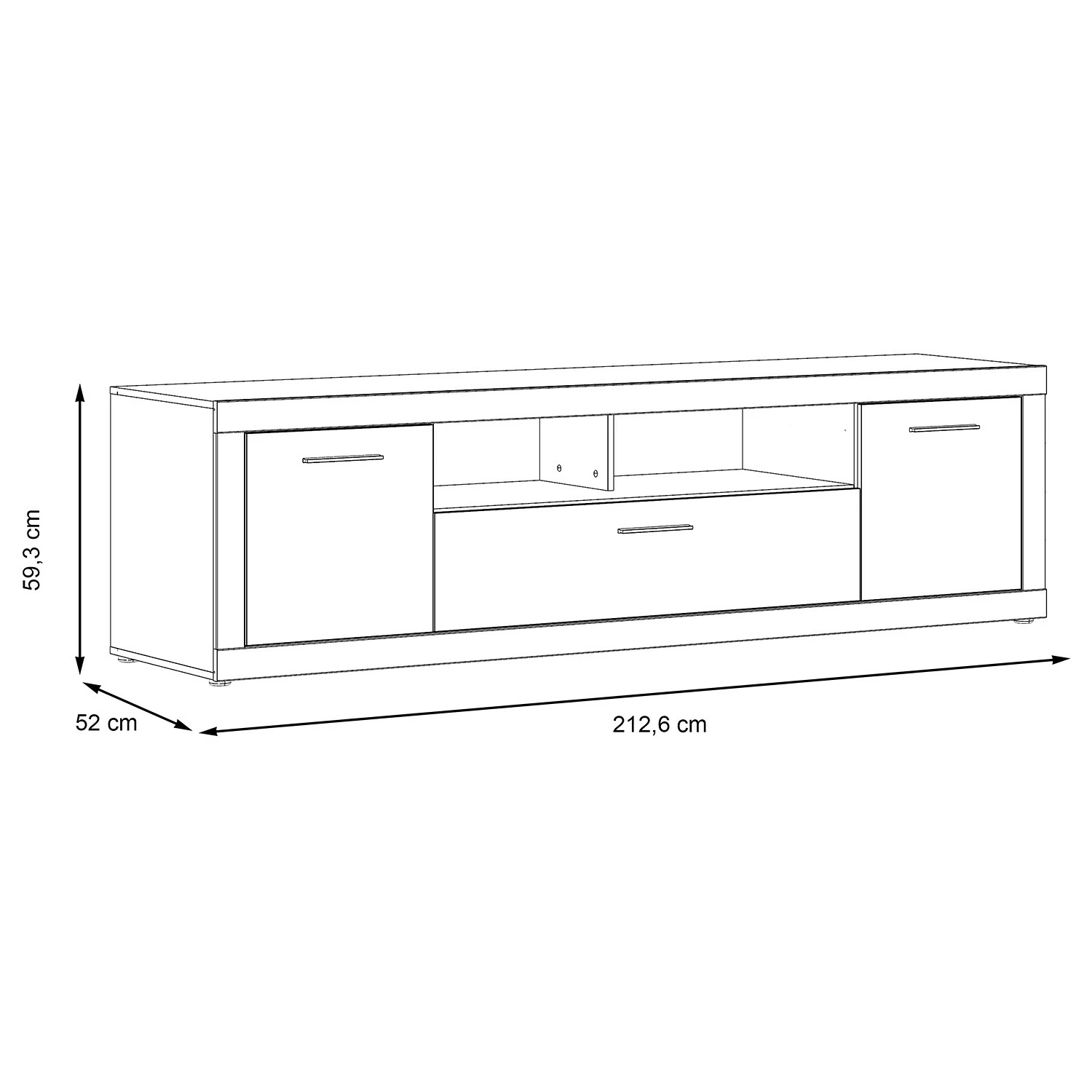 Loftscape Meuble TV Vetras II - Blanc brillant / Imitation béton 10 Loftscape Meuble TV Vetras II - Blanc brillant / Imitation béton – Image 8