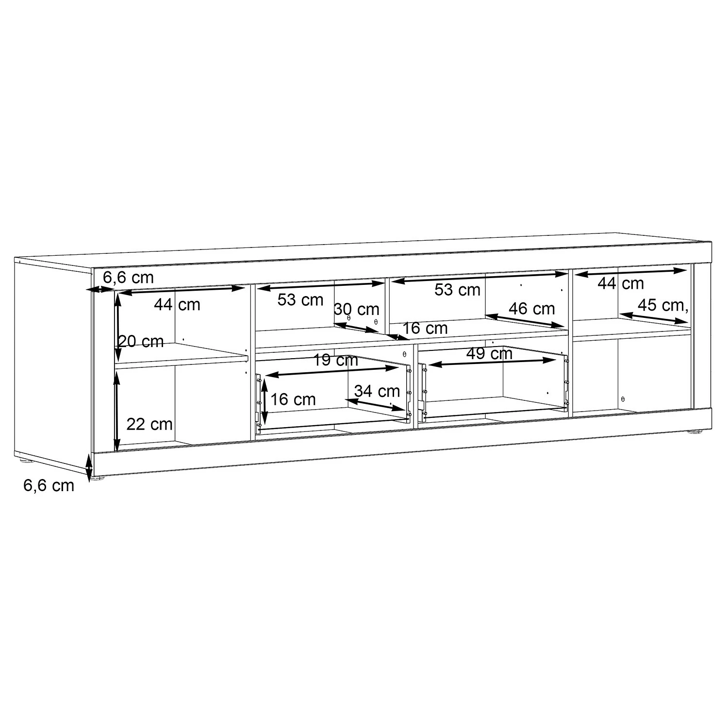 Loftscape Meuble TV Vetras II - Blanc brillant / Imitation béton 11 Loftscape Meuble TV Vetras II - Blanc brillant / Imitation béton – Image 9
