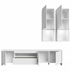 Loftscape Ensemble meubles TV Urban I (3 élém.) - Éclairage Éclairage  - Blanc / Imitation chêne gris -loftscape Boutique 1000344681 220414 045 DETAILS P000000001000344681