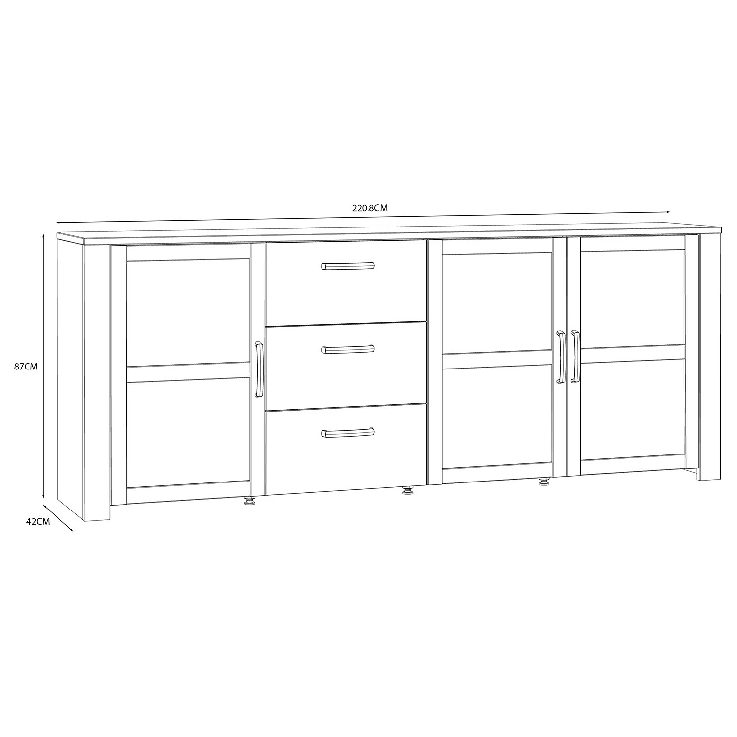 Ridgevalley Buffet Vassia II - Imitation chêne Navy / Imitation chêne Riviera 8 Ridgevalley Buffet Vassia II - Imitation chêne Navy / Imitation chêne Riviera – Image 6