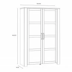 Ridgevalley Vitrine Vassia I - Imitation chêne Navy / Imitation chêne Riviera -loftscape Boutique 1000344686 220414 500 SKETCH DETAILS P000000001000344686 sketch