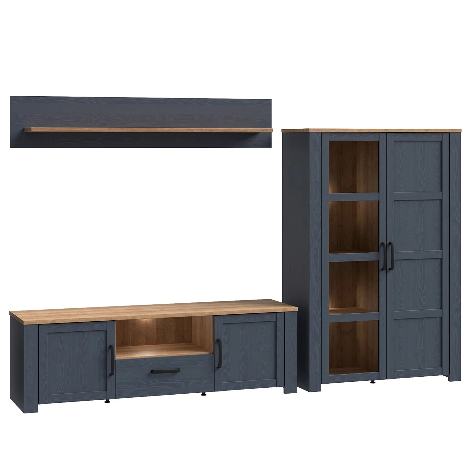 Ridgevalley Ensemble meubles TV Vassia I (3 élém.) - Imitation chêne Navy / Imitation chêne Riviera 7 Ridgevalley Ensemble meubles TV Vassia I (3 élém.) - Imitation chêne Navy / Imitation chêne Riviera – Image 5