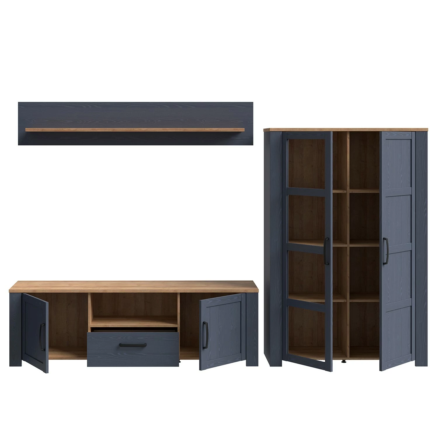 Ridgevalley Ensemble meubles TV Vassia I (3 élém.) - Imitation chêne Navy / Imitation chêne Riviera 9 Ridgevalley Ensemble meubles TV Vassia I (3 élém.) - Imitation chêne Navy / Imitation chêne Riviera – Image 7