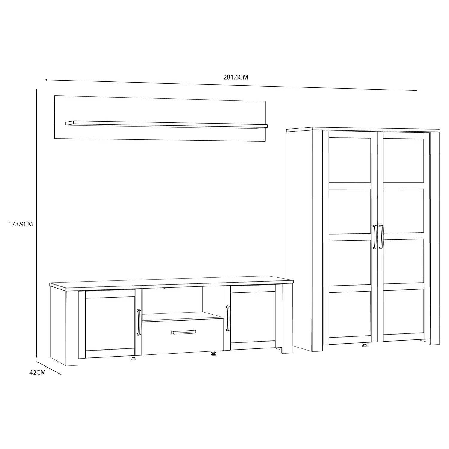 Ridgevalley Ensemble meubles TV Vassia I (3 élém.) - Imitation chêne Navy / Imitation chêne Riviera 11 Ridgevalley Ensemble meubles TV Vassia I (3 élém.) - Imitation chêne Navy / Imitation chêne Riviera – Image 9