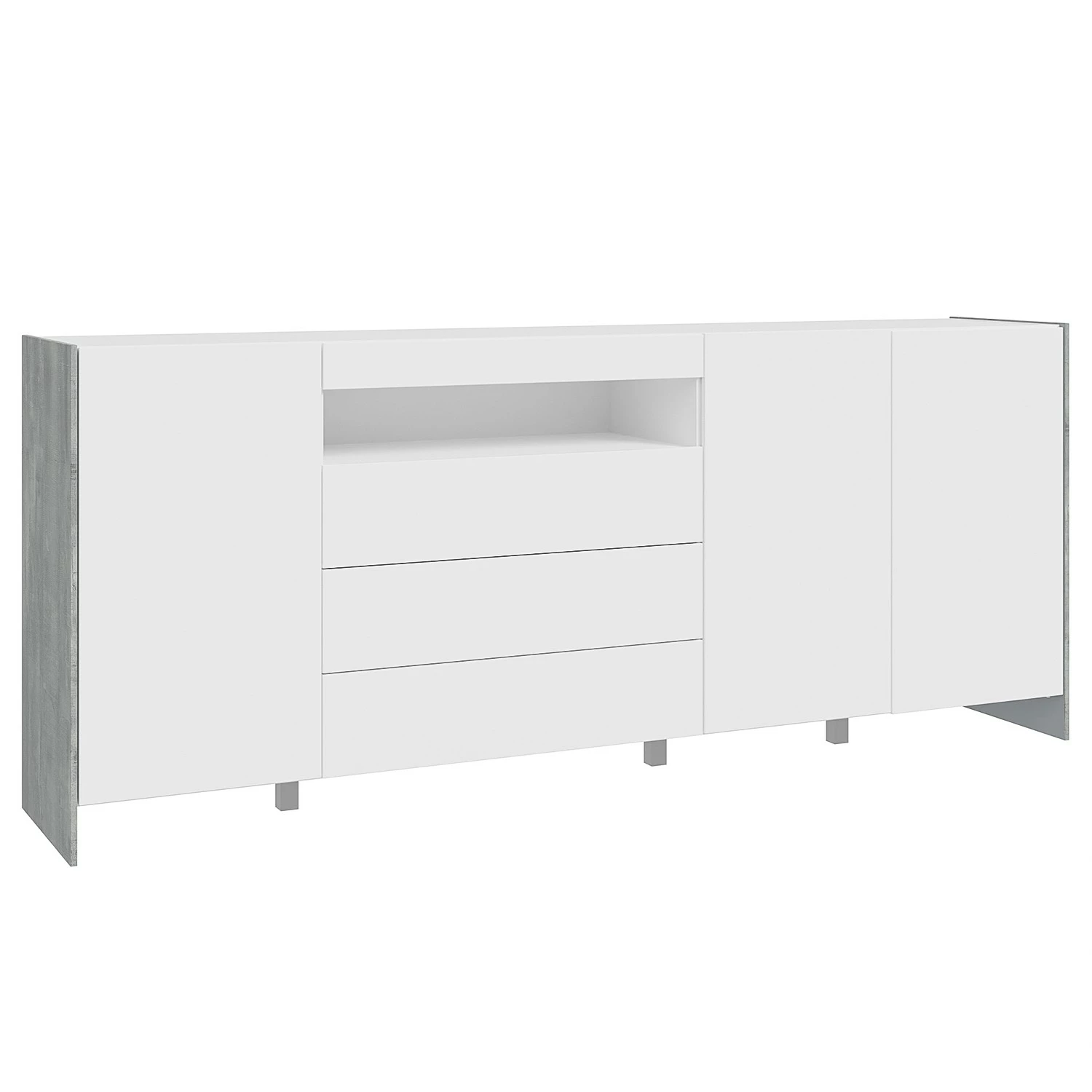 Loftscape Buffet Urban II - Éclairage inclus - Blanc / Imitation chêne gris 3 Loftscape Buffet Urban II - Éclairage inclus - Blanc / Imitation chêne gris