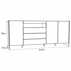 Loftscape Buffet Urban II - Éclairage inclus - Blanc / Imitation chêne gris 16 Loftscape Buffet Urban II - Éclairage inclus - Blanc / Imitation chêne gris -loftscape Boutique 1000344689 220414 500 SKETCH DETAILS P000000001000344689 sketch