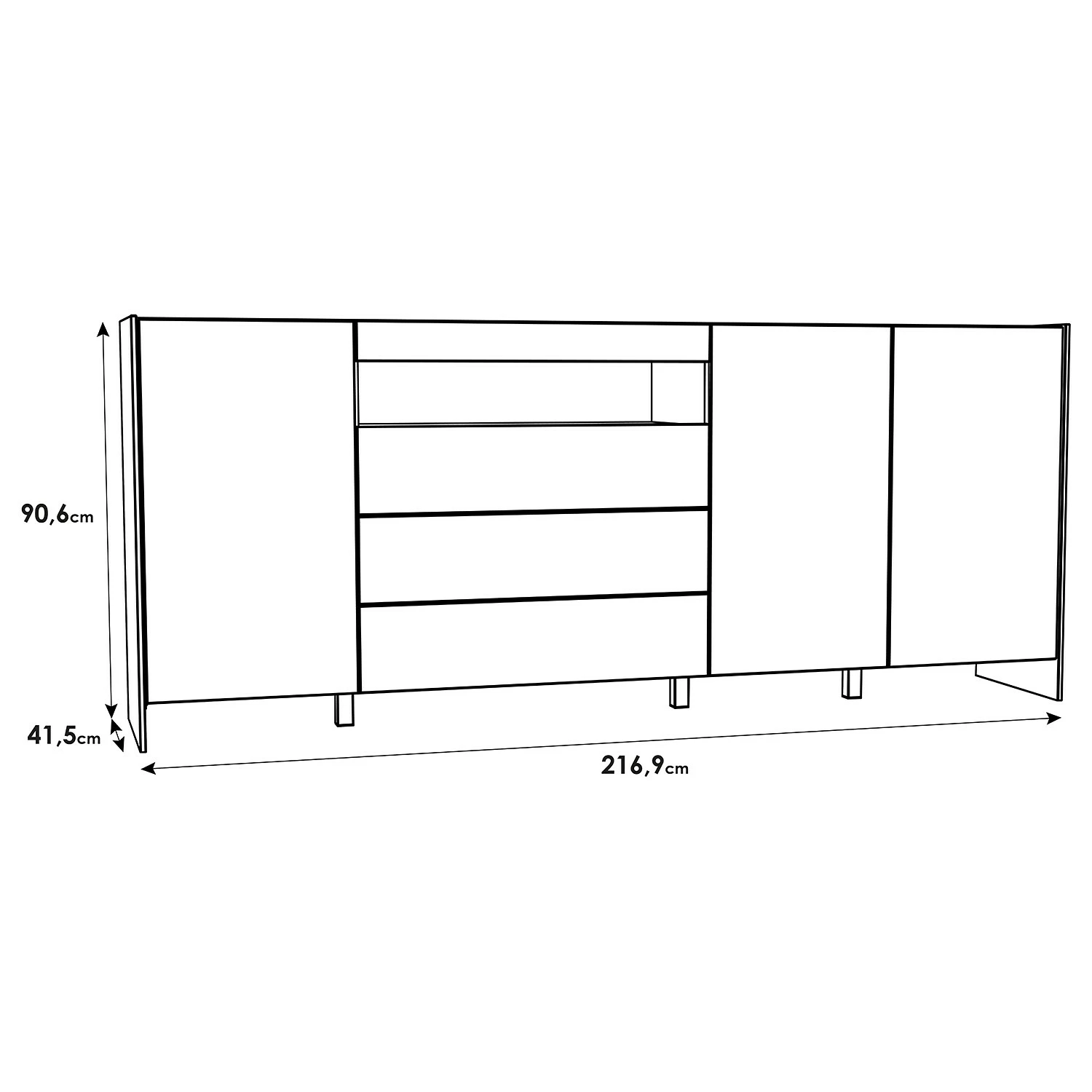 Loftscape Buffet Urban II - Éclairage inclus - Blanc / Imitation chêne gris 9 Loftscape Buffet Urban II - Éclairage inclus - Blanc / Imitation chêne gris – Image 7