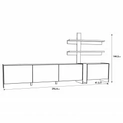 Loftscape Ensemble meubles TV Urban II (3 élém.) - Éclairage Éclairage  - Blanc / Imitation chêne gris -loftscape Boutique 1000344692 220414 500 SKETCH DETAILS P000000001000344692 sketch
