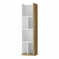 Loftscape Ensemble meubles TV Lahntal II (4 élém.) - Blanc brillant / Imitation chêne à nœuds -loftscape Boutique 1000345464 220414 060 DETAILS P000000001000345464