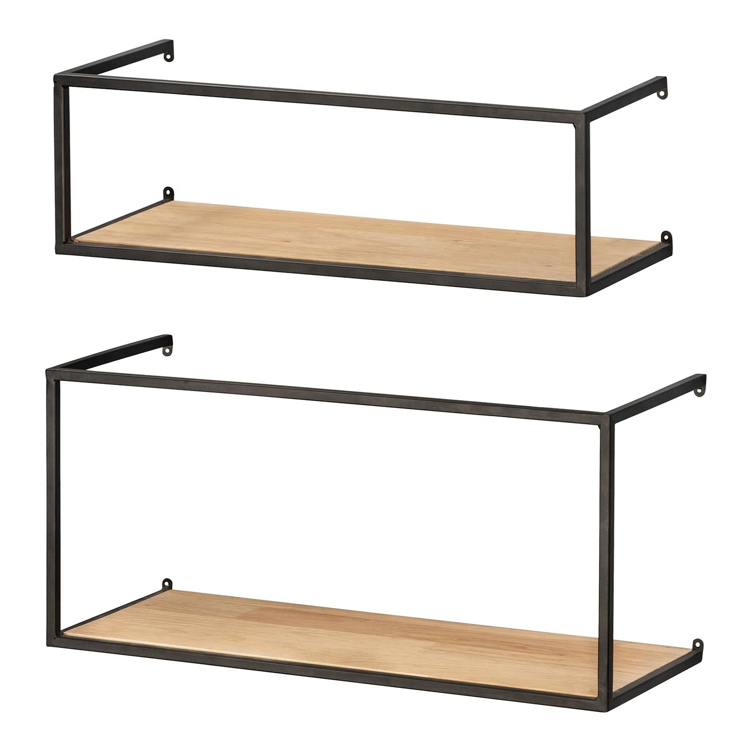 WENKO Étagère murale Geo (2) - Bambou massif / Métal - Bambou / Noir 3 WENKO Étagère murale Geo (2) - Bambou massif / Métal - Bambou / Noir