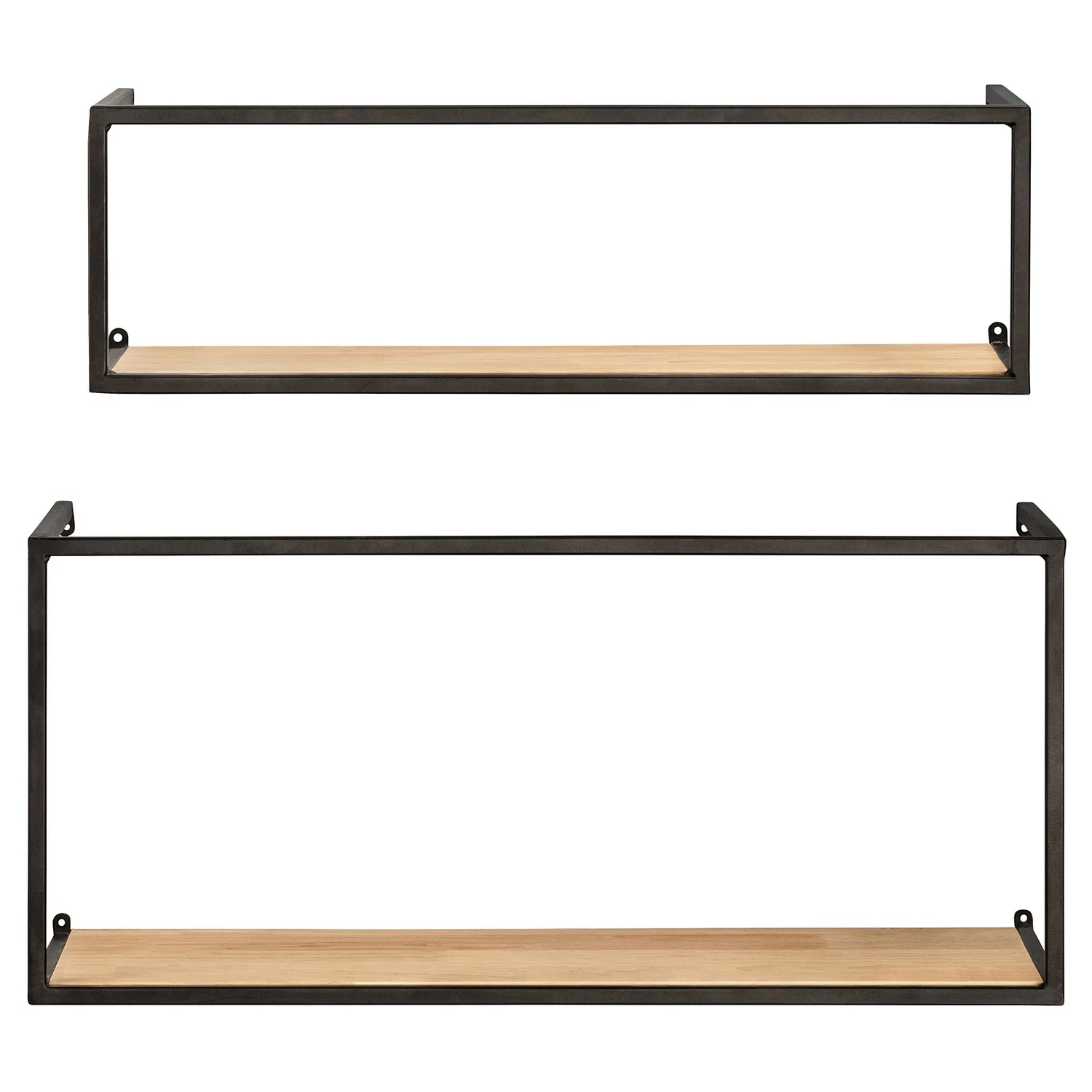 WENKO Étagère murale Geo (2) - Bambou massif / Métal - Bambou / Noir 6 WENKO Étagère murale Geo (2) - Bambou massif / Métal - Bambou / Noir – Image 4