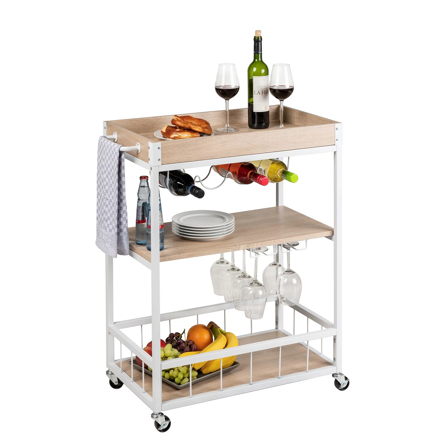 WENKO Desserte Rustico - Imitation chêne de Sonoma / Blanc 5 WENKO Desserte Rustico - Imitation chêne de Sonoma / Blanc – Image 3