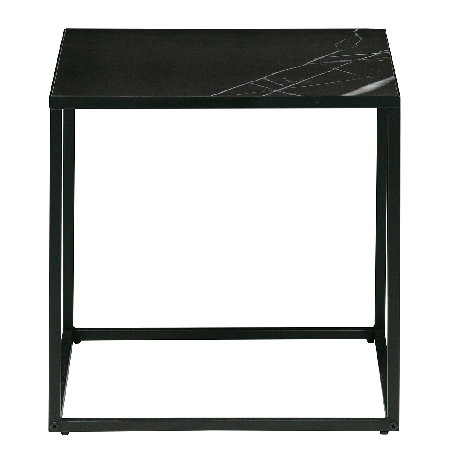 Loftscape Bout de canapé Sornas - Porcelaine / Métal - Imitation marbre noir / Noir 5 Loftscape Bout de canapé Sornas - Porcelaine / Métal - Imitation marbre noir / Noir – Image 3