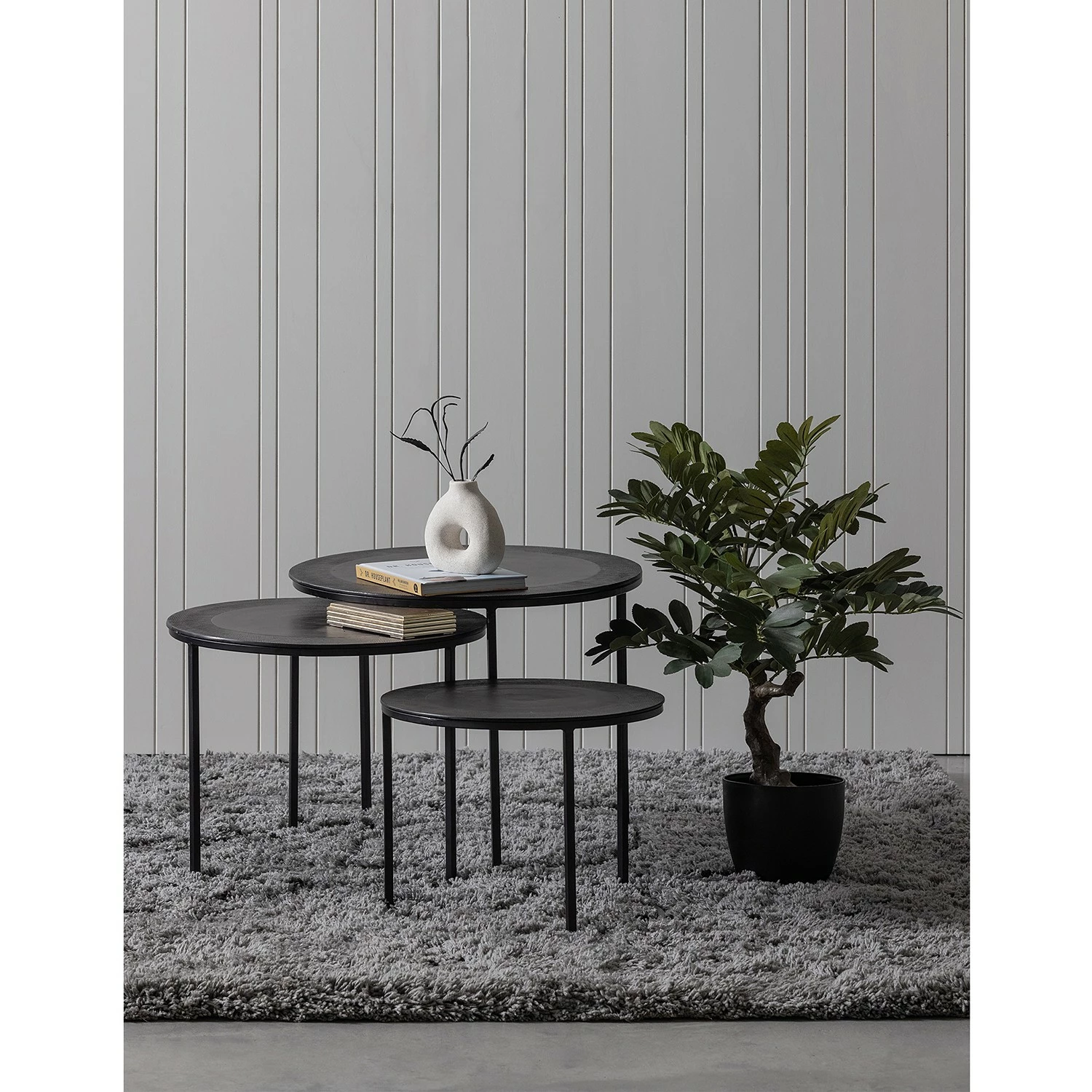 Red Living Bouts de canapé Vansö (lot de 3) - Métal - Marron foncé 4 Red Living Bouts de canapé Vansö (lot de 3) - Métal - Marron foncé – Image 2