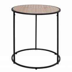 Red Living Bout de canapé Talisay - Placage en bois véritable / Métal - Paulownia / Noir