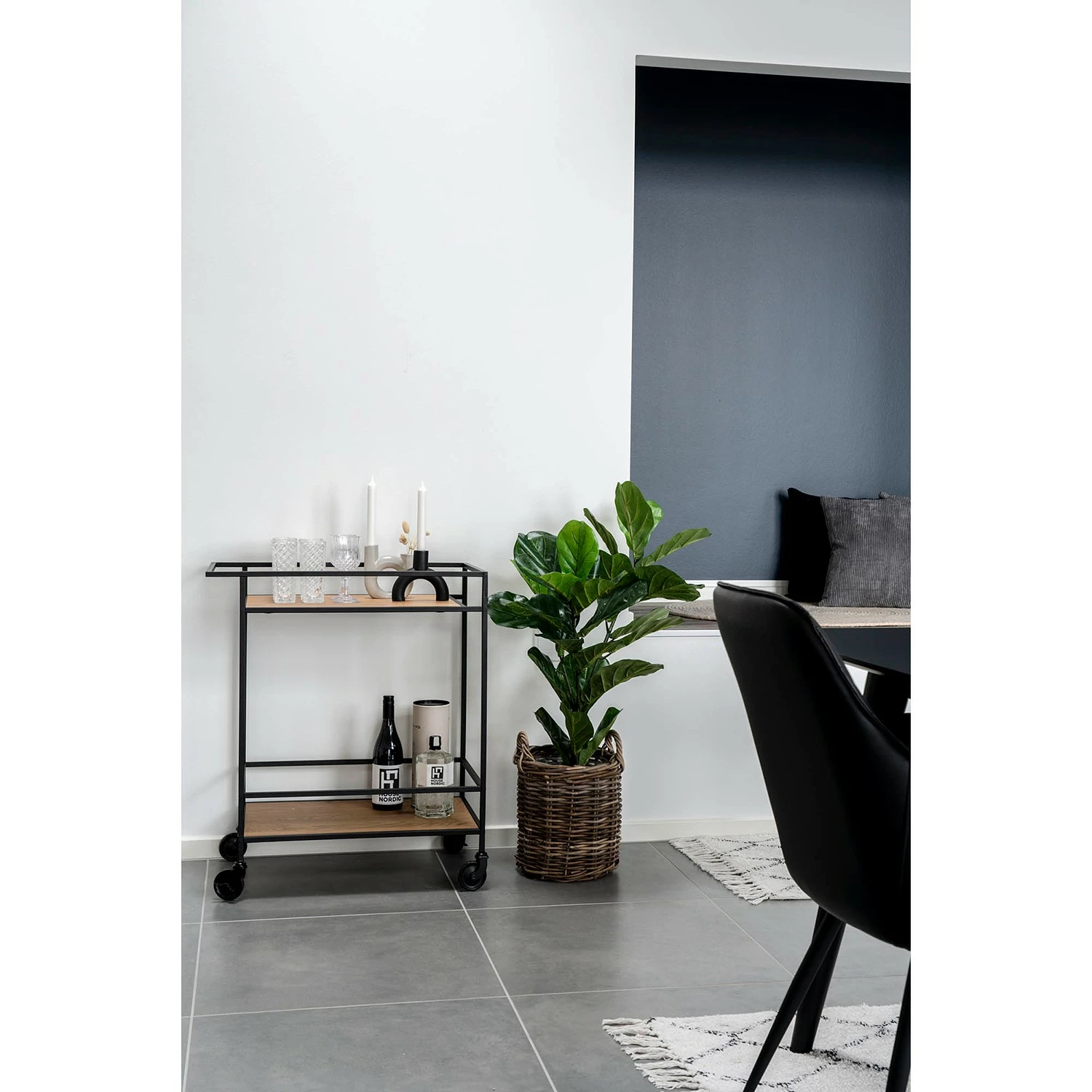 Red Living Desserte Arette - Imitation chêne / Noir 5 Red Living Desserte Arette - Imitation chêne / Noir – Image 3