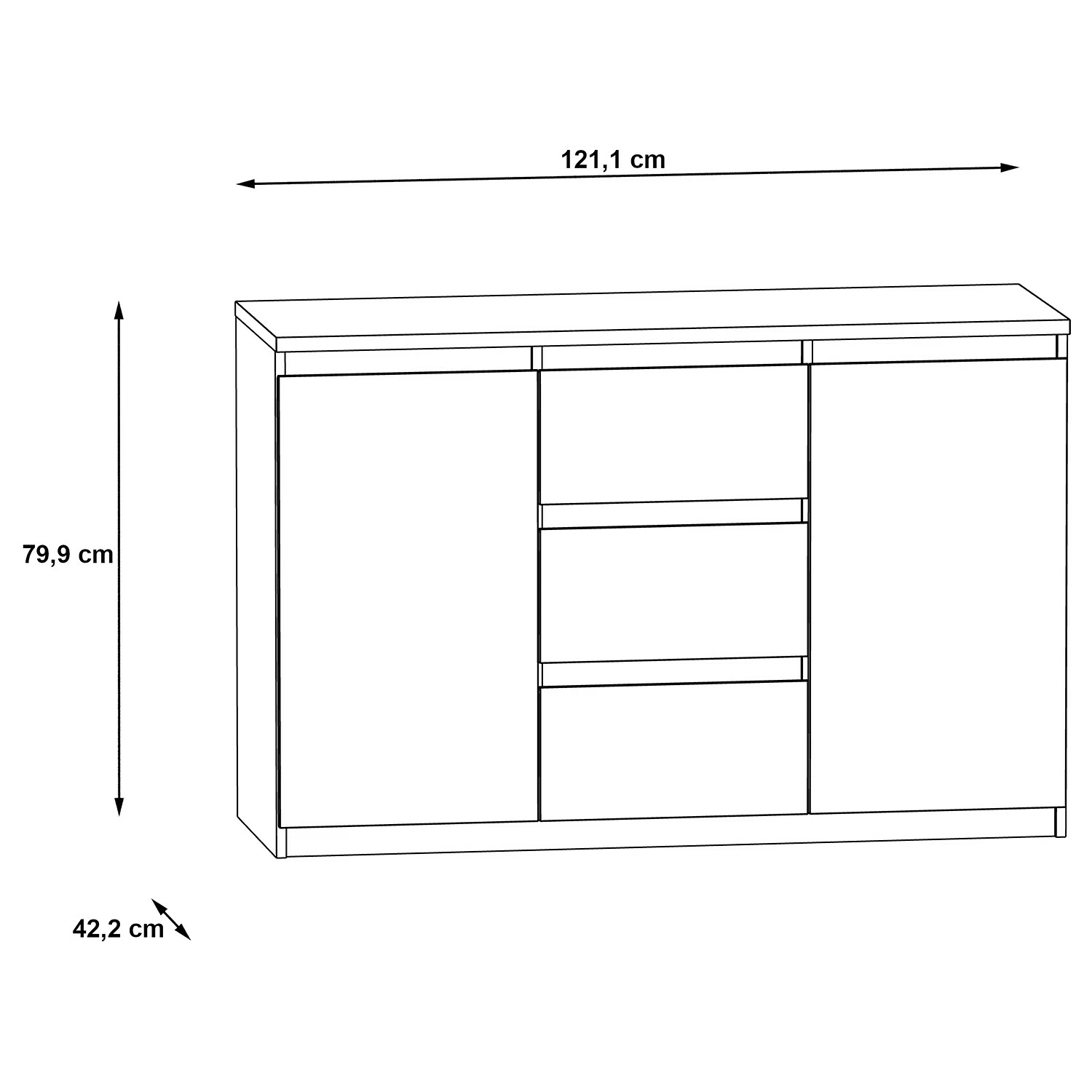 Loftscape Buffet Optima - Imitation chêne de Sonoma 5 Loftscape Buffet Optima - Imitation chêne de Sonoma – Image 3